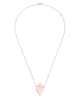 Crystalline Rose Quartz Diamond Bar Necklace