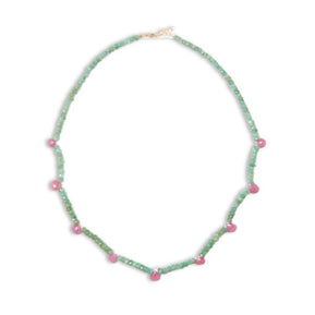 Arizona Emerald and Rubellite Candy Necklace