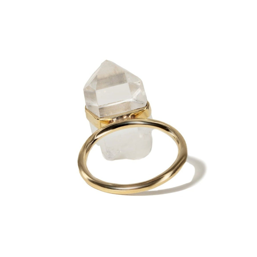 Crystalline Crystal Quartz Diamond Ring