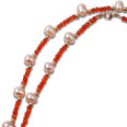 Arizona Carnelian Pearl Gold Bead Double Strand Necklace