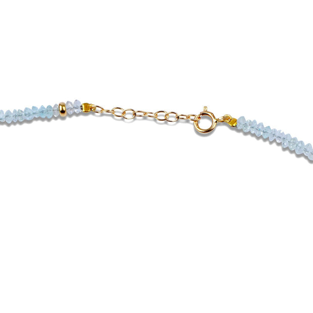 March Birthstone Aquamarine Beaded Necklace