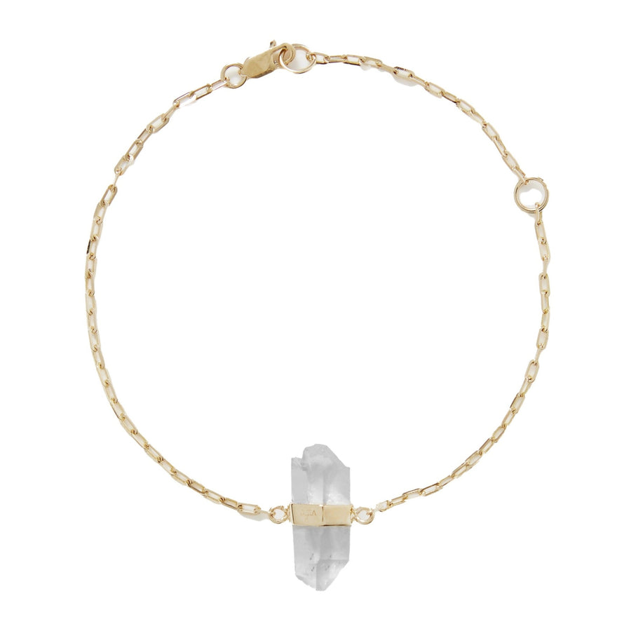 Crystalline Crystal Quartz Gold Chain Bracelet