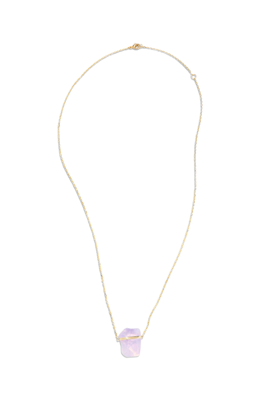 Crystalline Lavender Quartz Gold Bar Necklace
