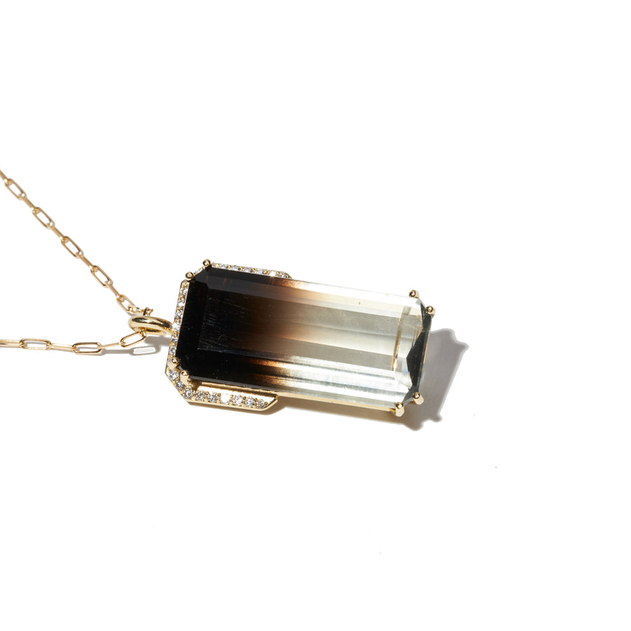 Citrine Smoky Quartz Gemstone Crown Necklace