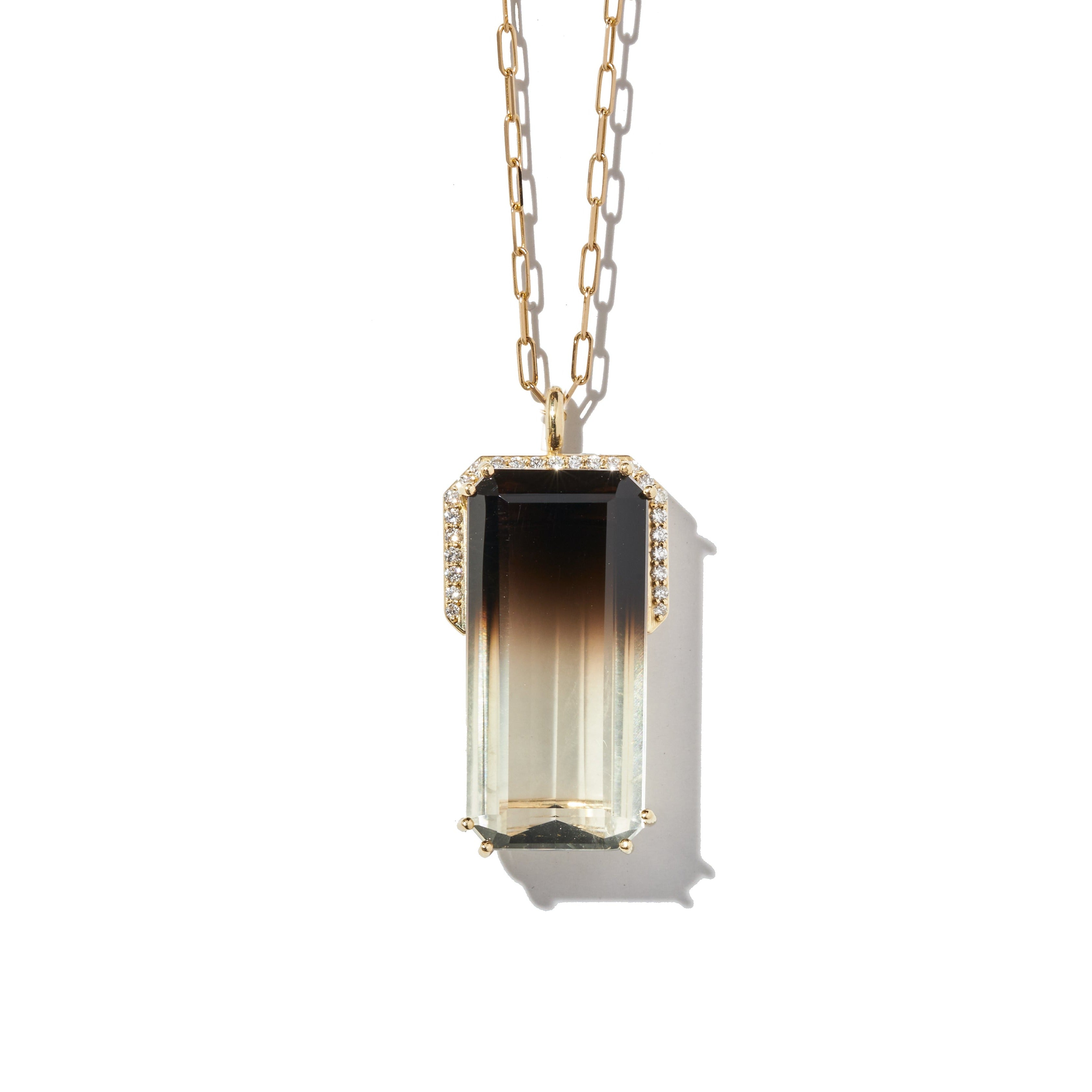 Art Deco Smoky Topaz Emerald Cut Necklace For Sale at 1stDibs | japan cut  necklace