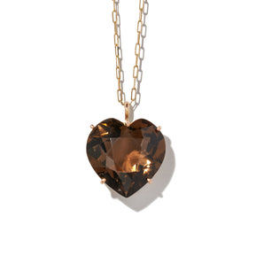 Smoky Quartz Gemstone Heart Necklace