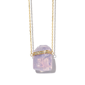 Crystalline Lavender Quartz Diamond Necklace