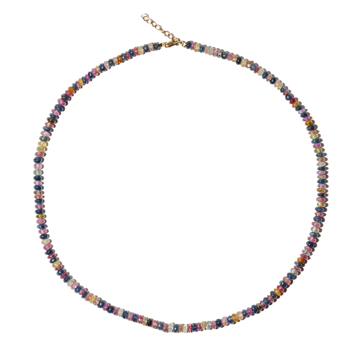 Arizona Rainbow Sapphire Smooth Rondelle Necklace