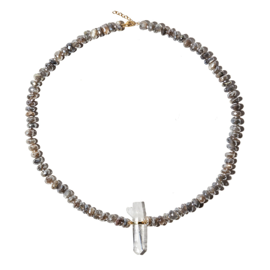 Oracle Mystic Labradorite Crystal Quartz Charm Necklace