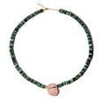 Aurora Emerald Rose Quartz Charm Necklace
