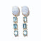 Blue Lace Agate Triple Topaz Earrings