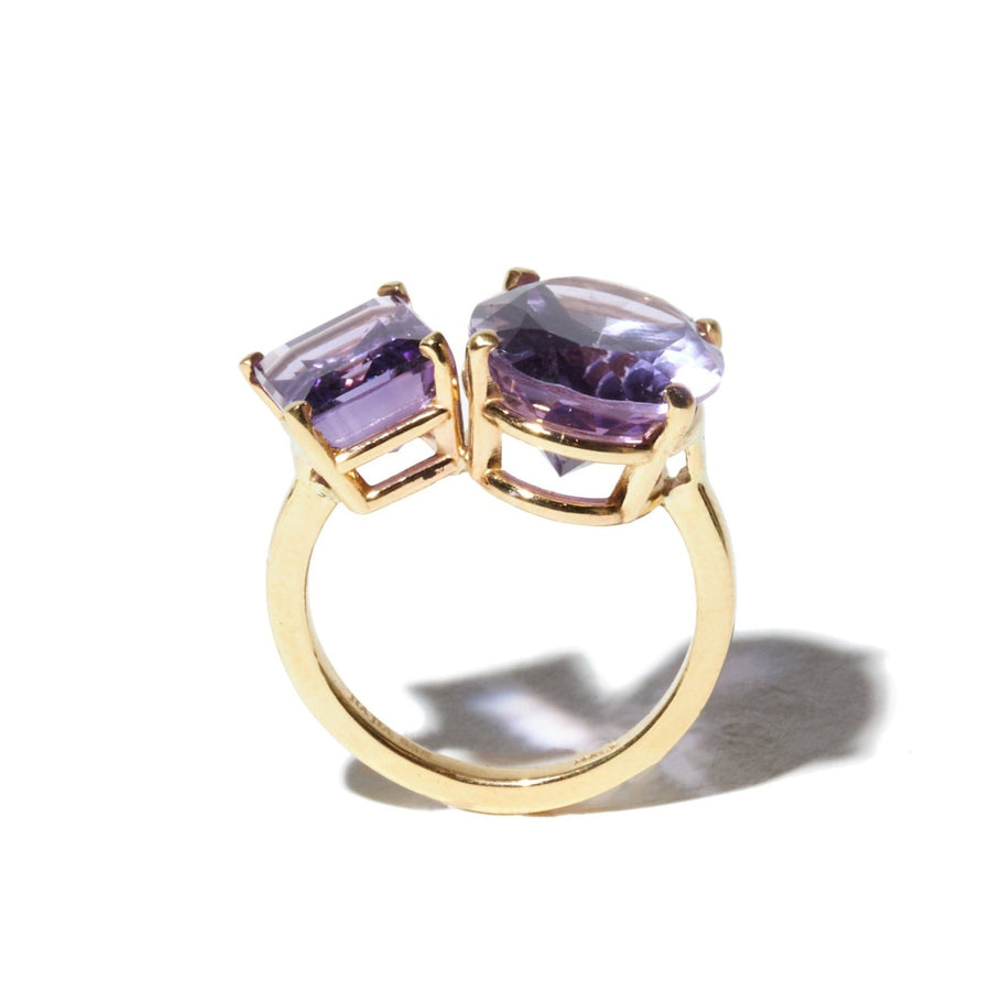 Amethyst Moi et Toi Gemstone Ring