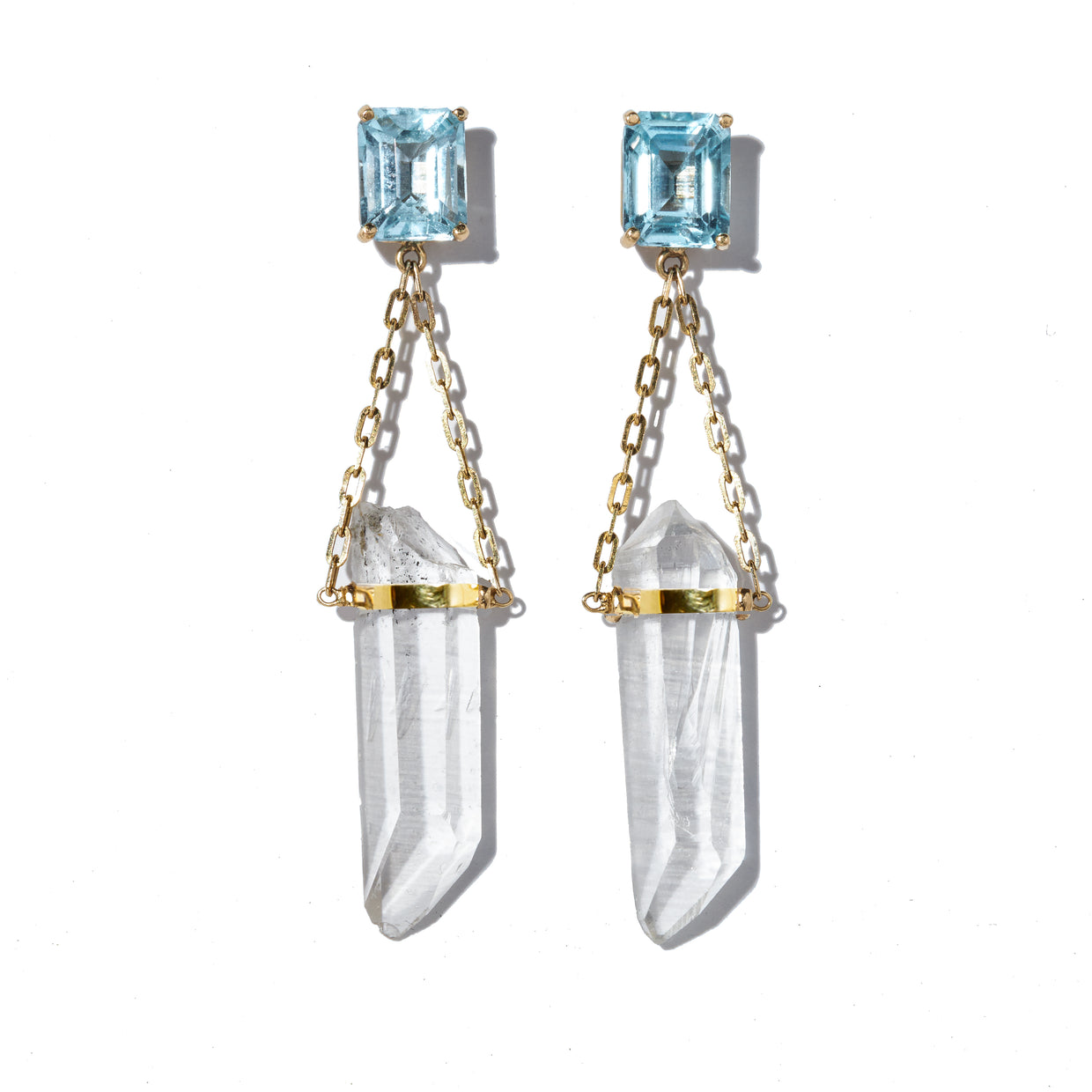 Topaz Crystal Quartz Chandelier Earrings