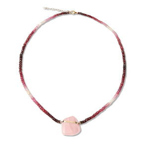 Arizona Ruby Rose Quartz Charm Necklace