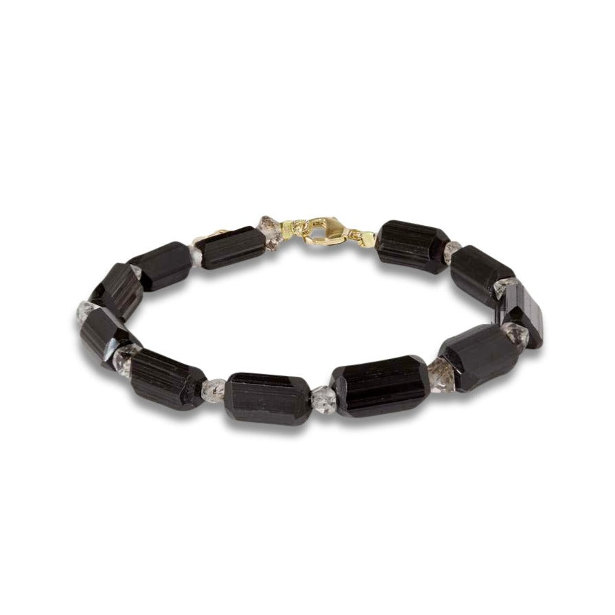 Combo Natural Black Tourmaline Pendant and Black Tourmaline Bracelet 8 MM  Beads for Men and Women