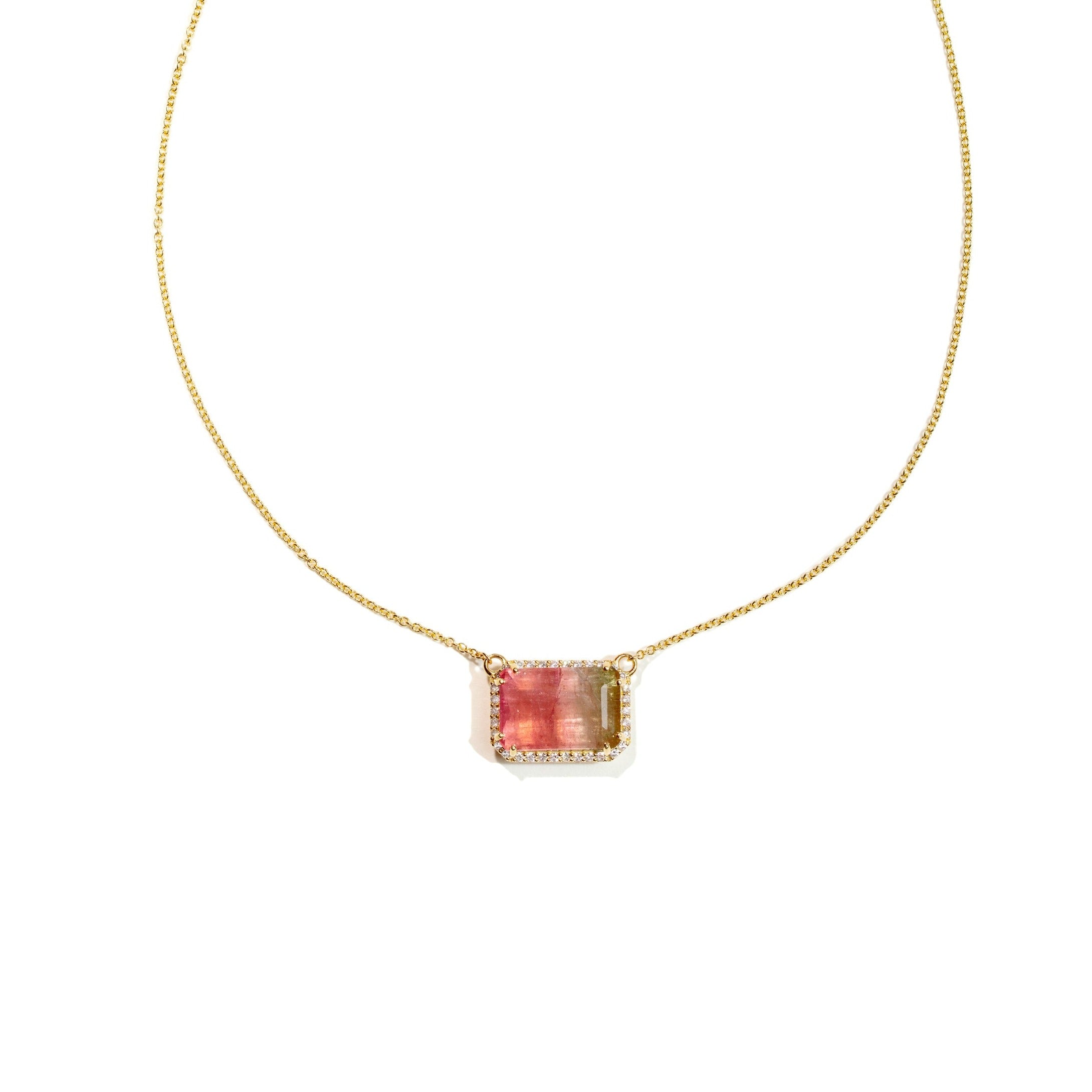 Rainbow on sale tourmaline necklace