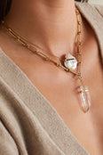 Ocean Pearl Gold Bar Necklace