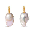 Ocean Multi Diamond Bezel Baroque Pearl Earrings