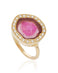 Pink Tourmaline Diamond Halo Ring