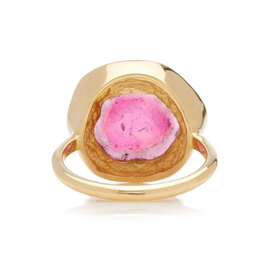 Pink Tourmaline Diamond Halo Ring