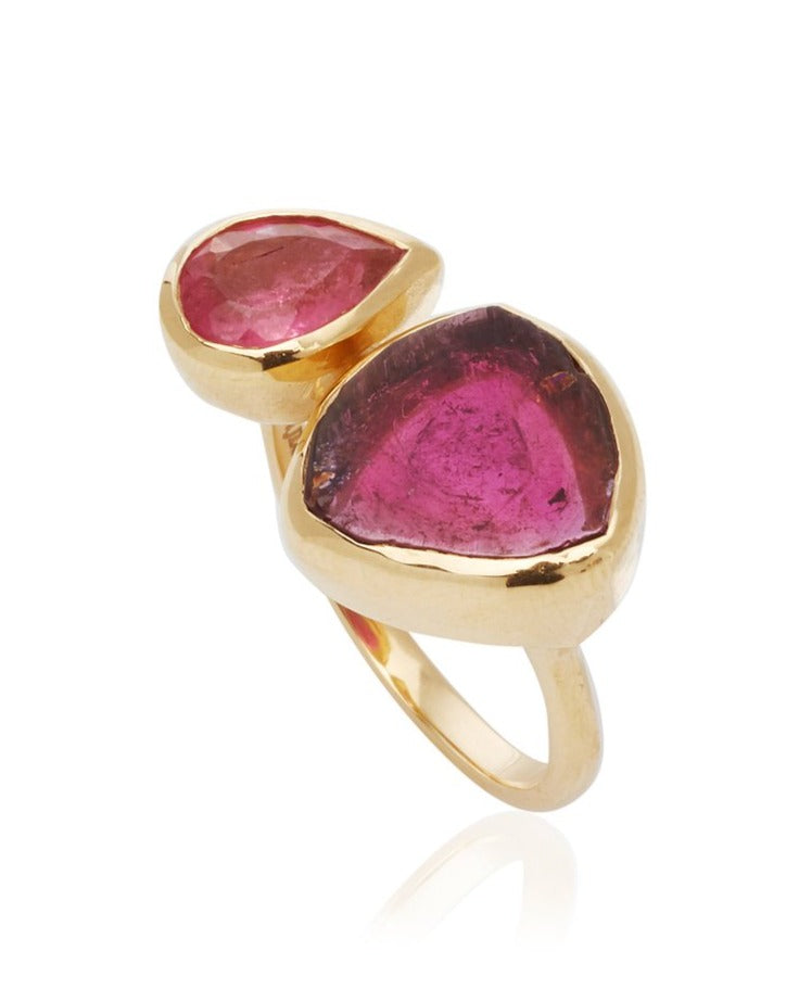 Pink Tourmaline Moi et Toi Ring