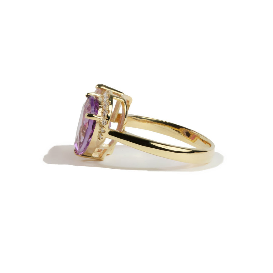 Rainbow Tourmaline & Amethyst Moi Et Toi Diamond Ring