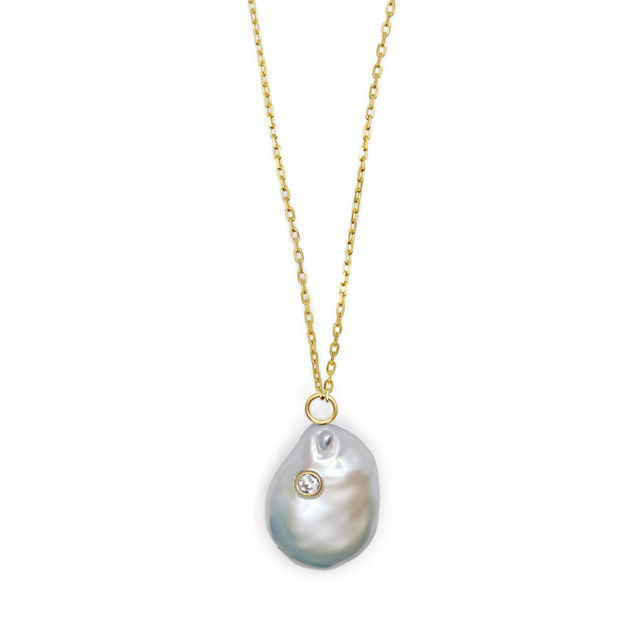 Ocean Diamond Pearl Necklace