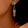 Mona Lisa Turquoise Crystal Quartz Earrings