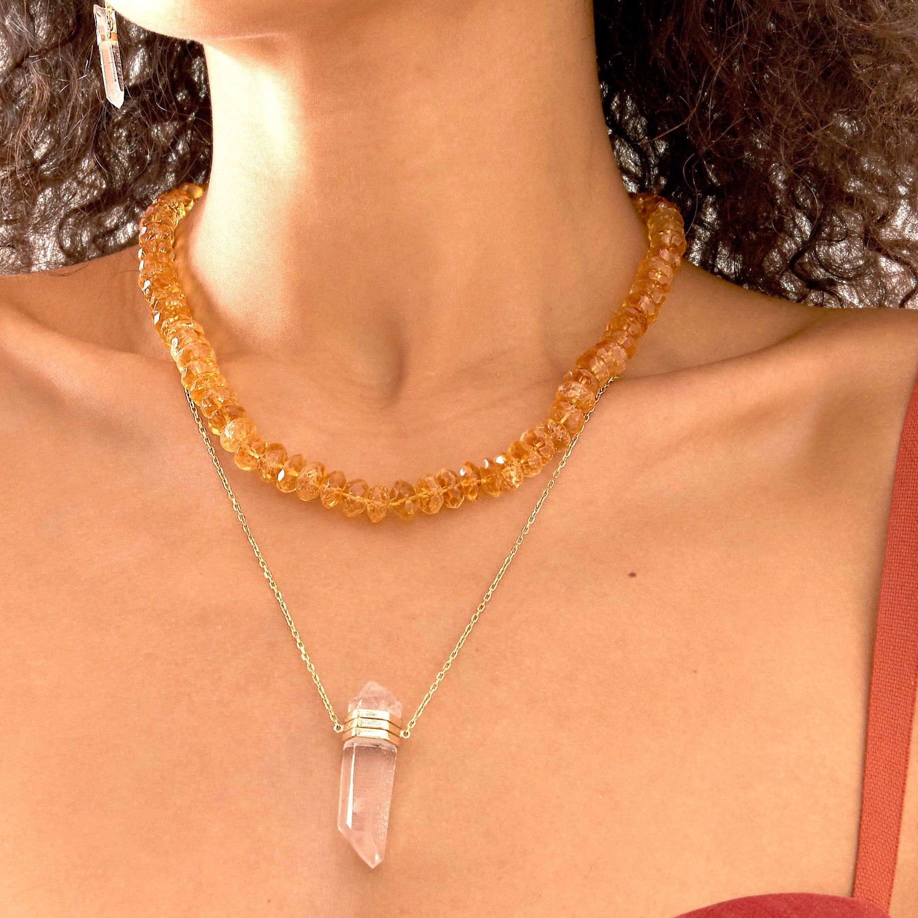m/w Sterling Silver Swarovski Crystal Astrial Pink Pear 6106 Necklace;  Orange | eBay