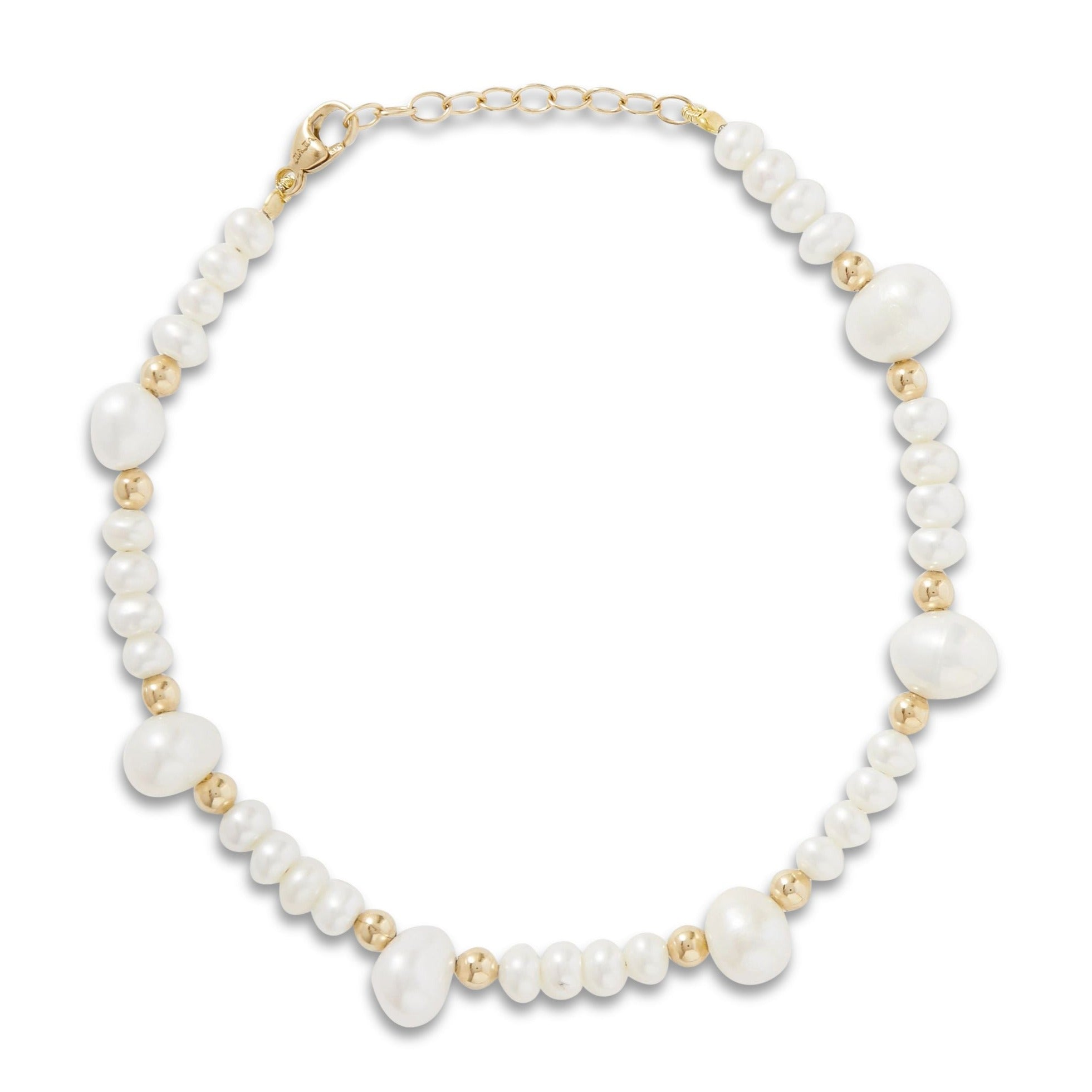Ocean Pearl Gold Bead Bracelet