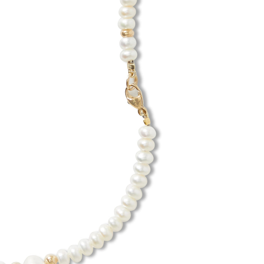 Ocean Pearl Gold Bead Long Necklace