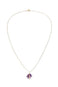 February Birthstone Amethyst Gold Bar Charm Necklace
