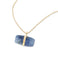 September Birthstone Sapphire Gold Bar Charm Necklace