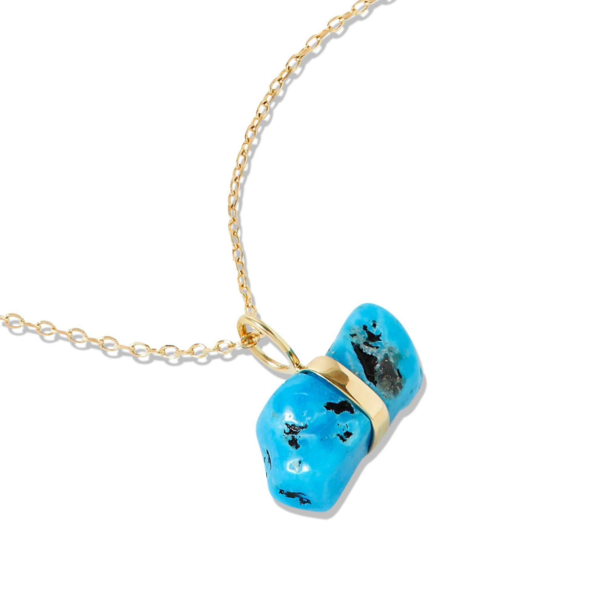 Turquoise Pendant Necklace for Women in 14k Yellow Gold Plated on 925  Sterling Silver - December Birthstone