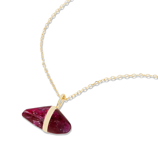 Ruby Charm Necklace, Gold Charm Necklace