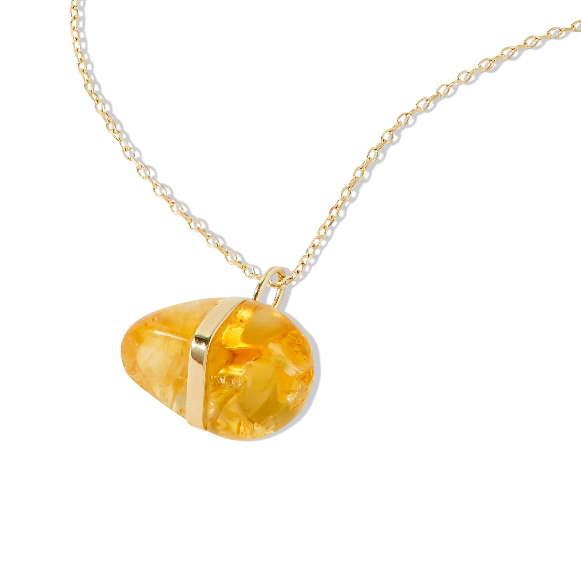 November Birthstone Citrine Gold Bar Charm Necklace – JIAJIA