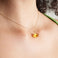 November Birthstone Citrine Gold Bar Charm Necklace