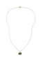 October Birthstone Tourmaline Gold Bar Charm Necklace
