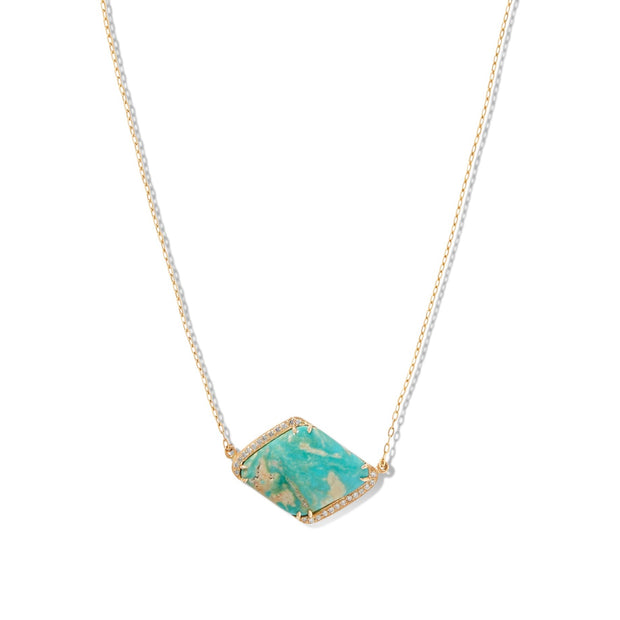Mona Lisa Turquoise Diamond Yin Yang Necklace