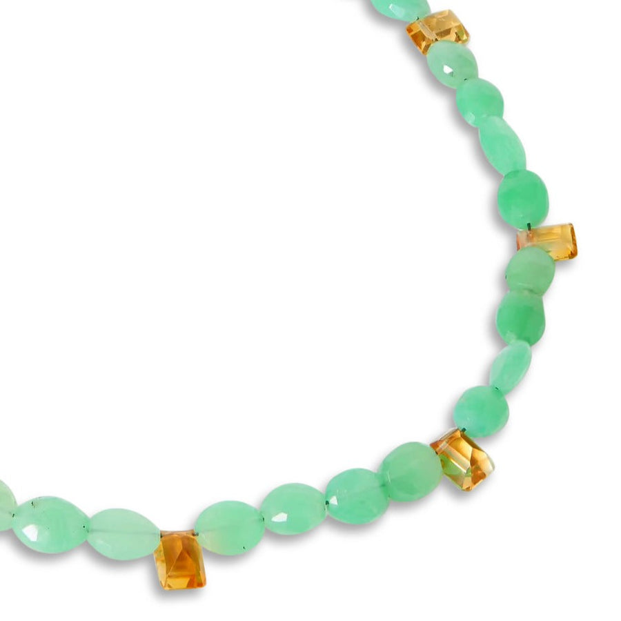 Chrysoprase Citrine Emerald Cut Candy Necklace